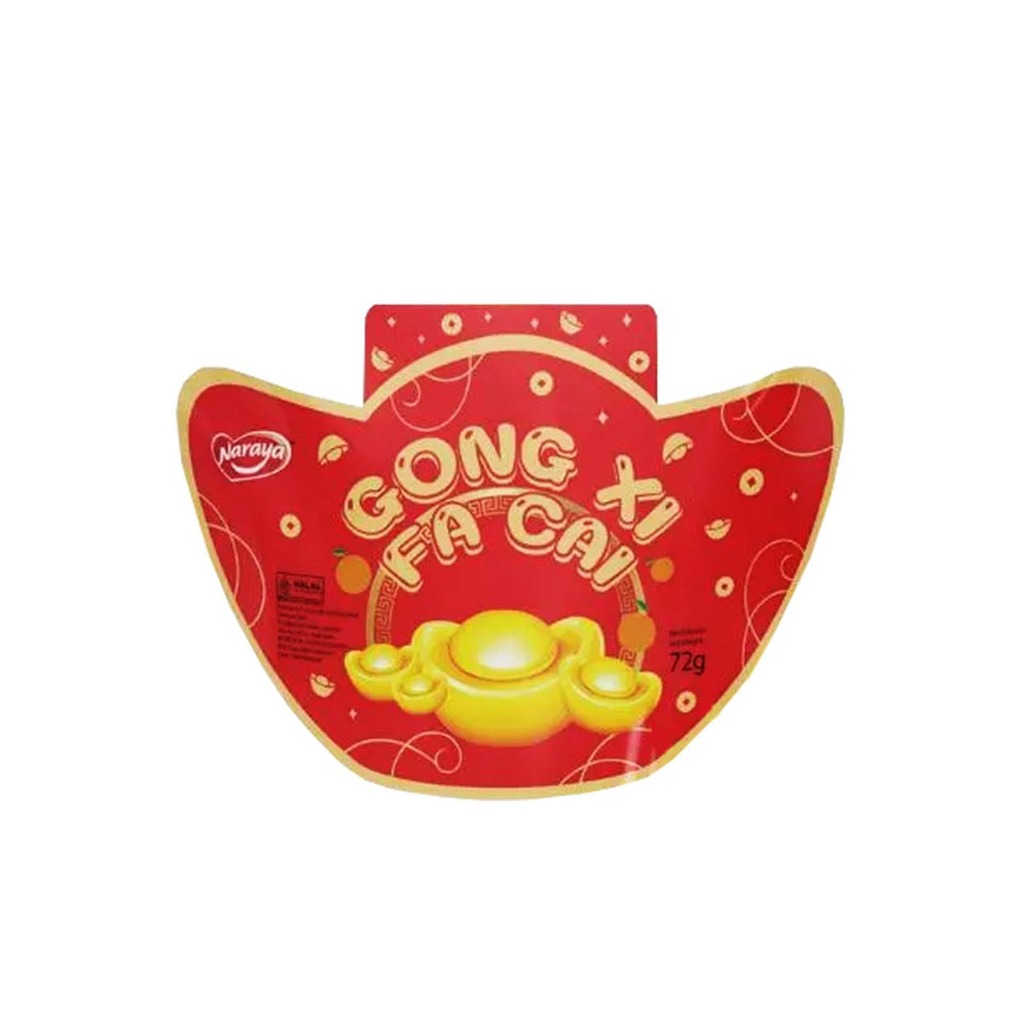 Naraya Orange Candy Yuan Bao Permen Jelly Jeruk Imlek 72gr Halal - Permen Lunak Permen Jeruk Jelly S