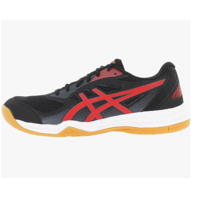 Sepatu Badminton Voli Asics Upcourt 5 - Black / Classic Red