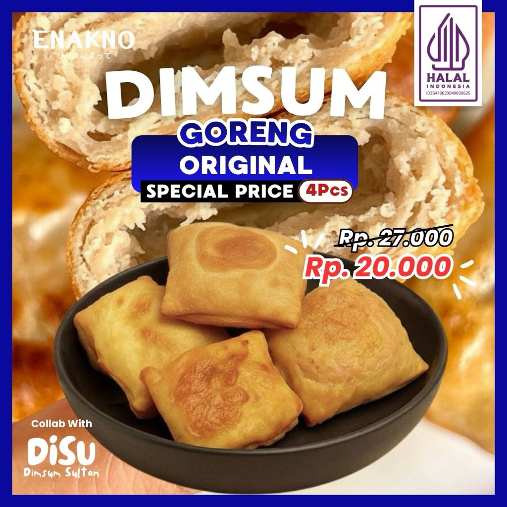 [ENAKNO] Dimsum Goreng Origina Dimsum Ayam Frozen Isi 4 FREE Saus