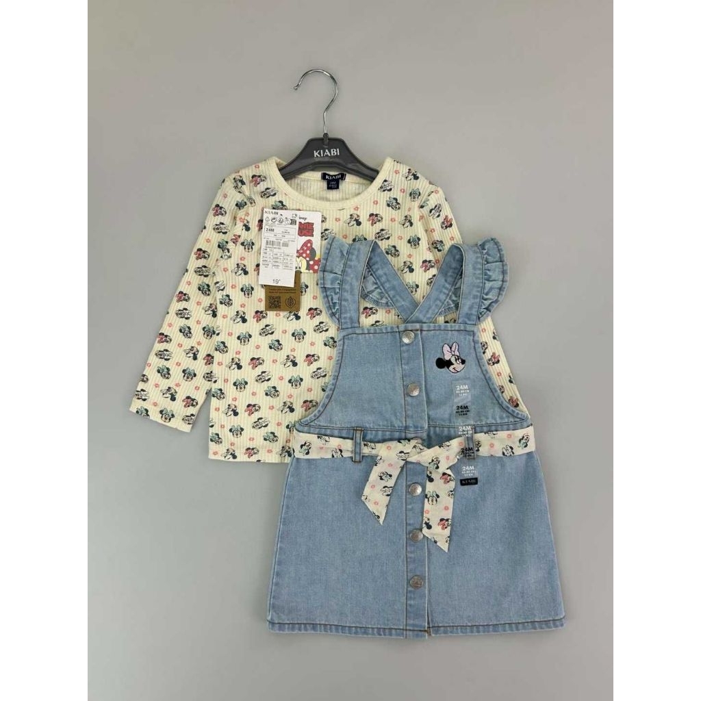 Kiabi - Set Overall Jeans Rok Minnie size 6 bulan / Overall bayi perempuan