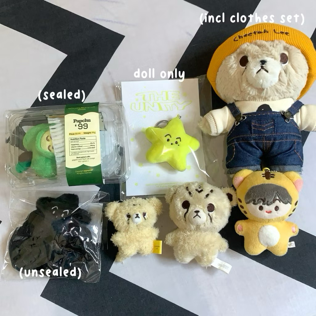 [READY STOCK] DOLL NCT MARK LEE CHETAH LEE STARFISH KEYRING MARKPPO PAPCHU SCRUCHIE BLACKSTARFISH