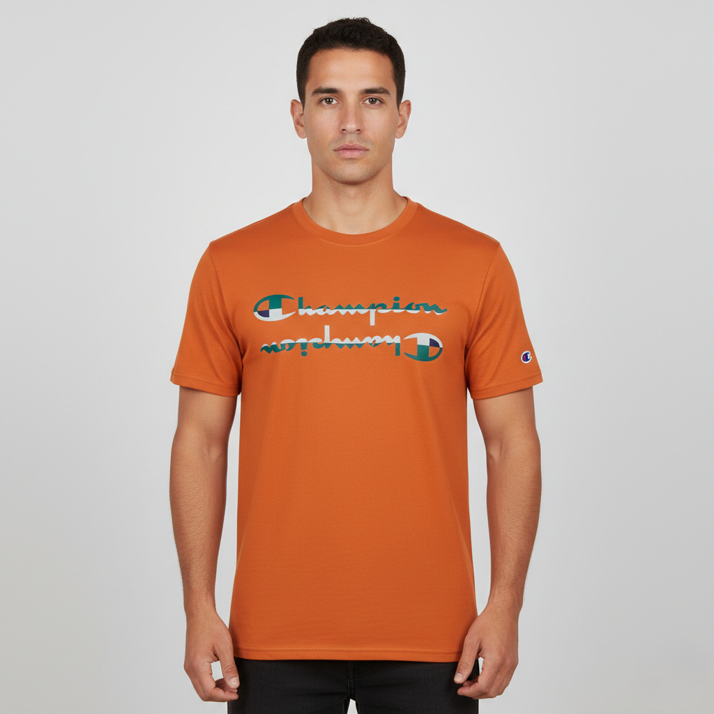 Kaos pria Champion Graphic Tee Orange Original
