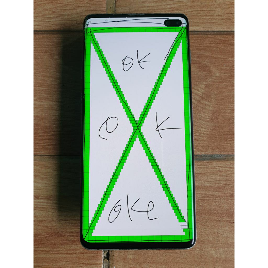 LCD samsung S10 plus original copotan retak normal