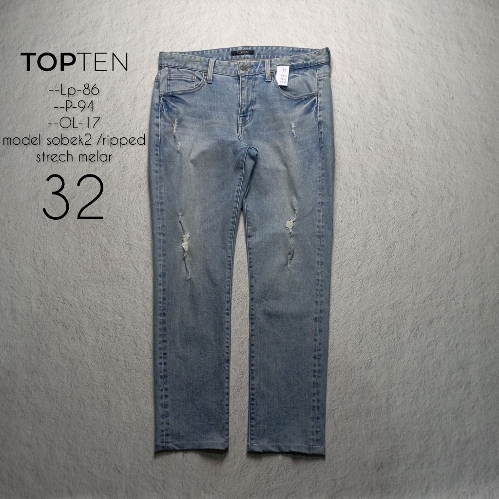 CELANA JEANS RIPED TOPTEN ORIGINAL SIZE 32