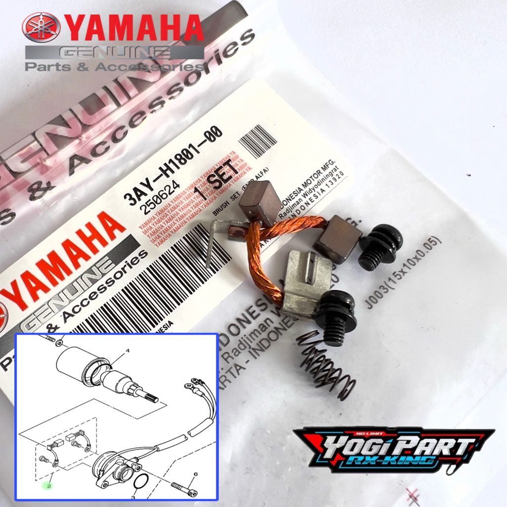 BRUSH SET ARANG DINAMO STATER F1ZR FIZR ALFA VIXION LAMA MIO J NMAX OLD JUPITER Z VEGA R ORIGINAL YG