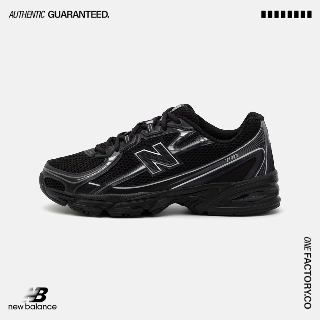 Sepatu Sneakers Pria New Balance 740 Kulit Hitam Perak