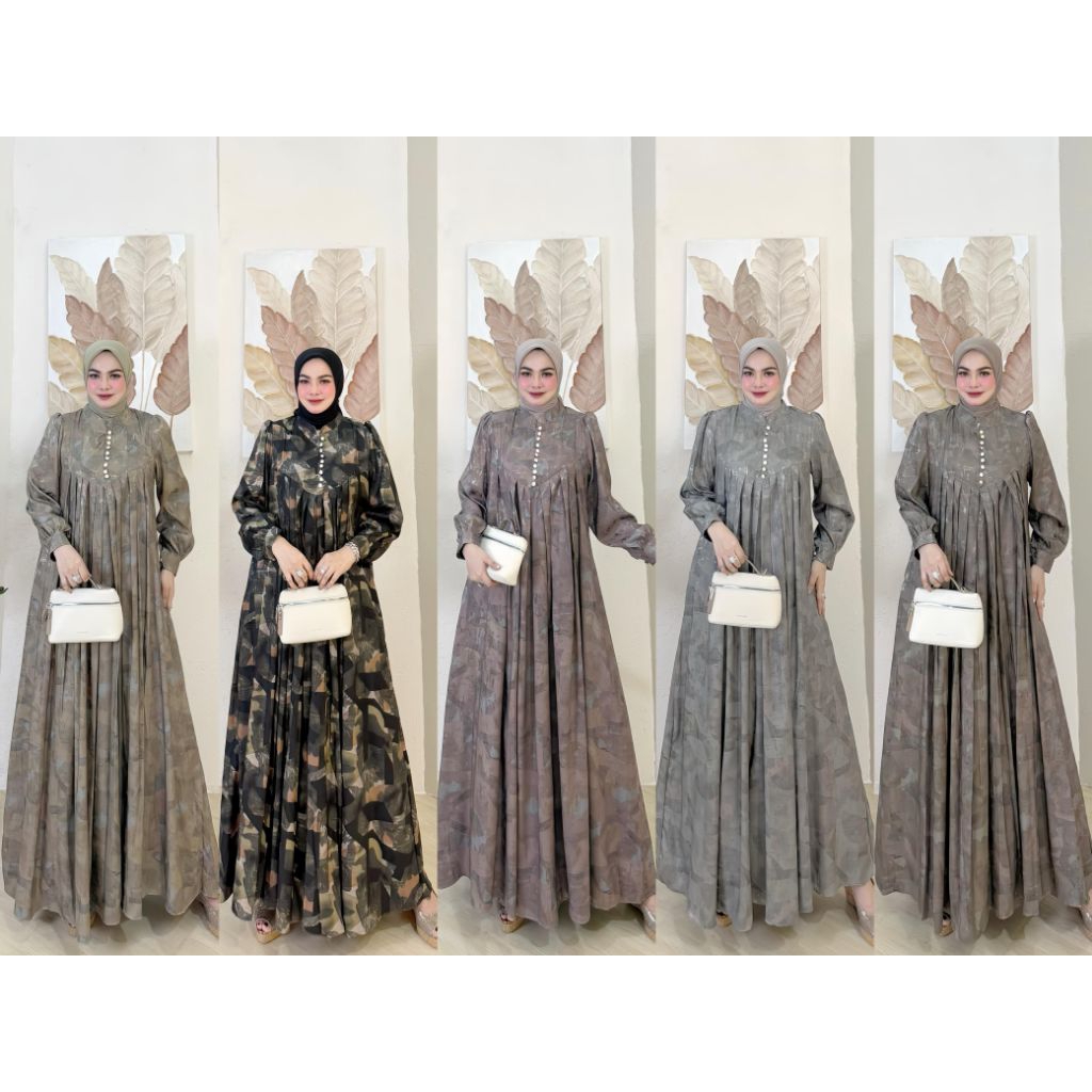 GAMIS DRESS PREMIUM Aurora print jaguar gamis pesta gamis mevvah gamis simple gamis elegan gamis aca