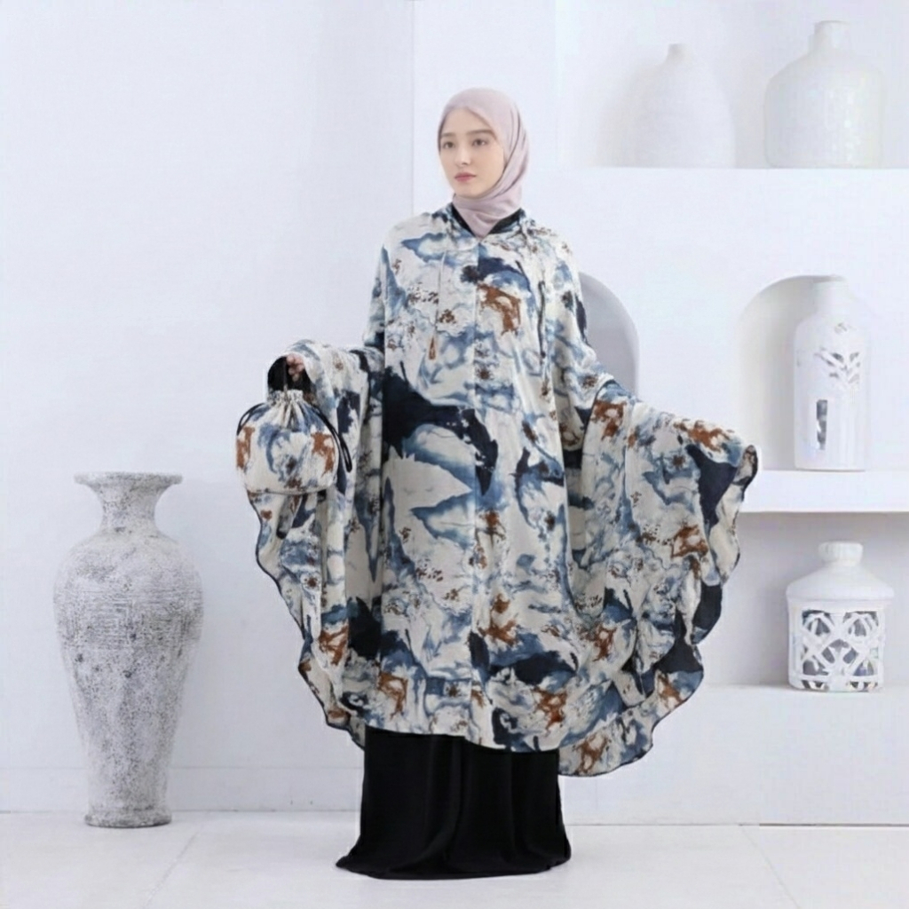 Mukena Rayon Jumbo / Mukena Dewasa Motif 2in1 Resleting