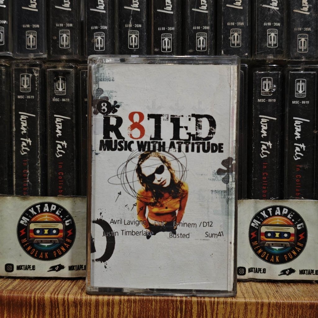 Kaset - R8ted Music with Attitude - Kompilasi Barat - Avril Lavigne, Pink, Eminem/D12, Justin Timber