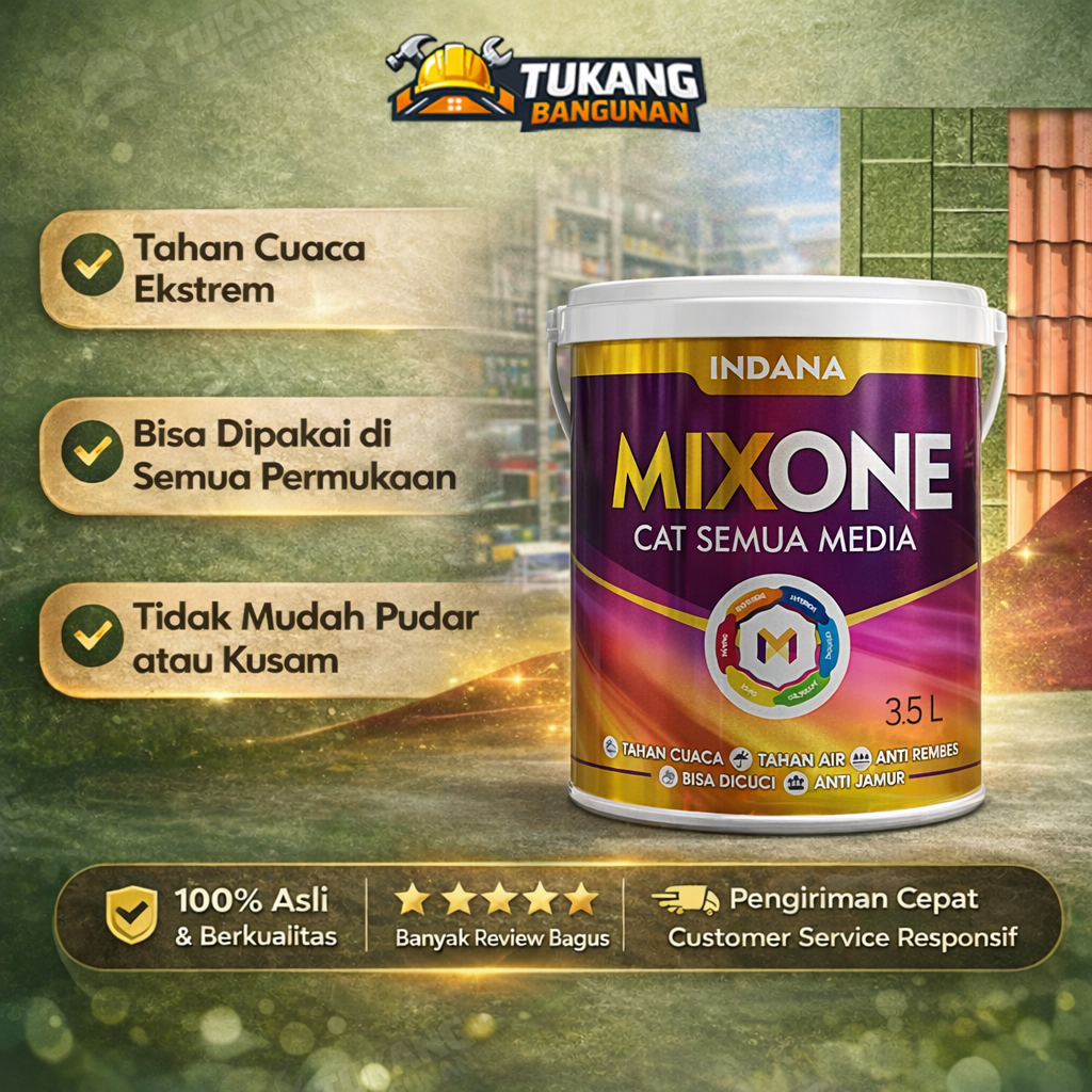 Cat MIX ONE 3.5 L | Galon Cat Tembok Eksterior Interior Genteng Galvalum Kayu Anti Lembab
