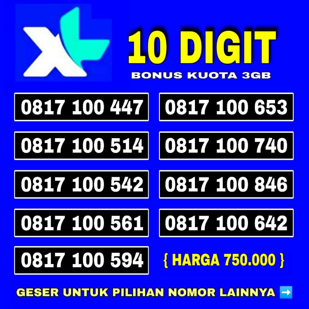 Nomor Cantik XL 10 digit - Kartu Perdana XL 10 digit
