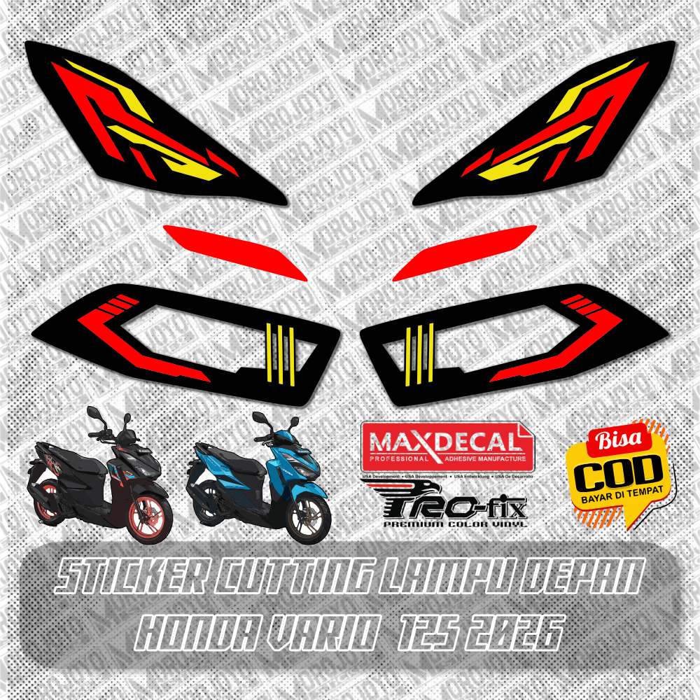 STIKER LAMPU DEPAN HONDA VARIO 125 NEW 2026 VARIASI MOTOR KEREN BISA COD - BANYAK PILIHAN WARNA