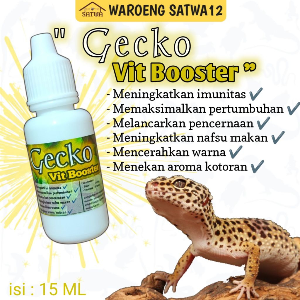 Gecko Vit Booster multivitamin vitamin untuk hewan reptile Leopard Gecko