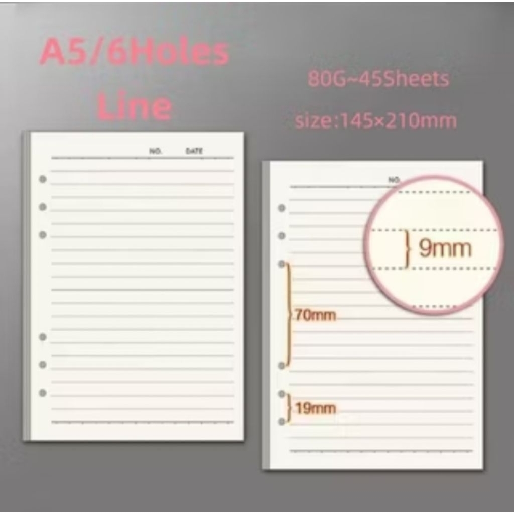 Preloved isi binder Loose Leaf A5 6 Ring