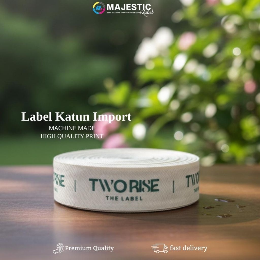 100 pcs label baju custom / label katun