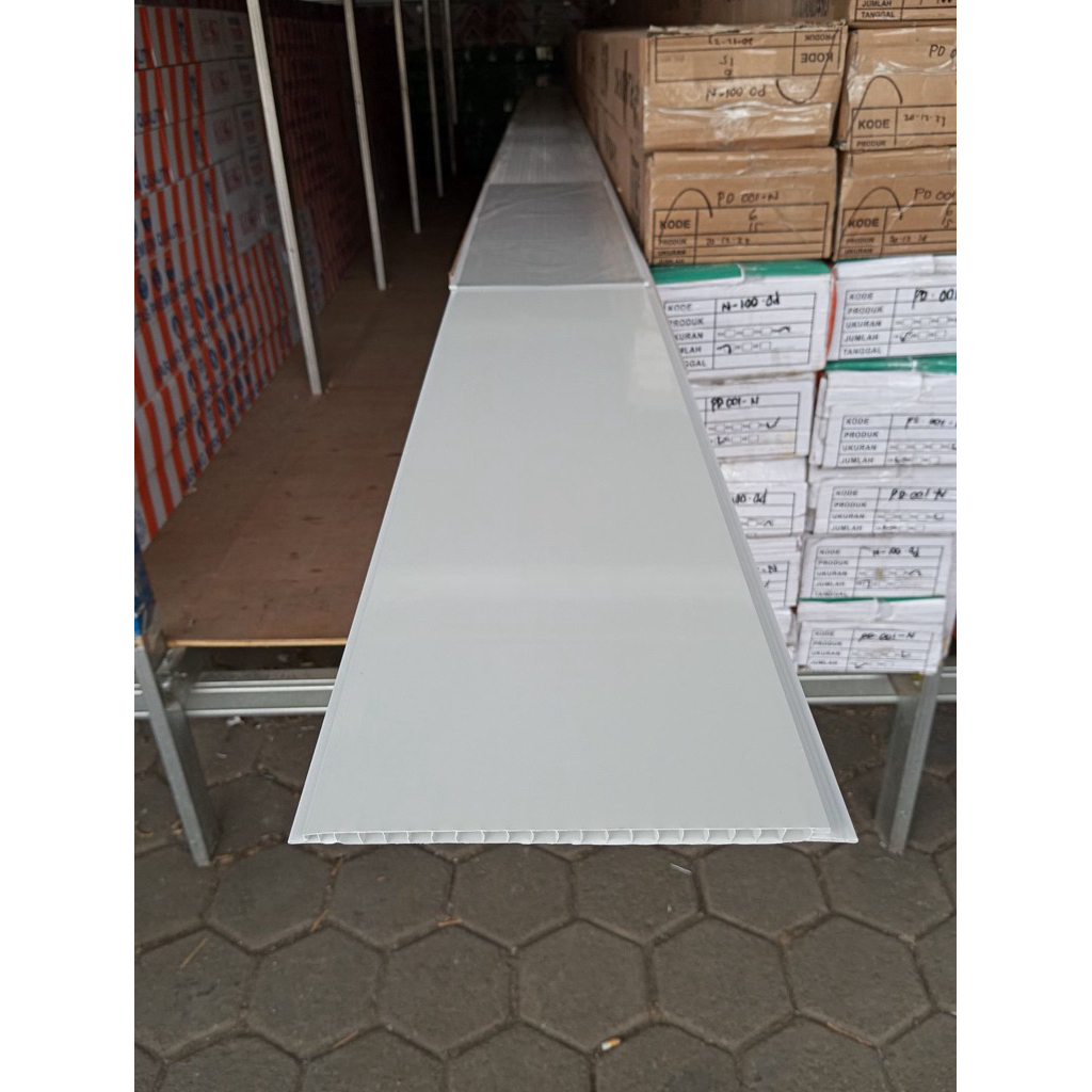 plafon pvc glossy putih polos HODA T500 glossy (PERDUS)