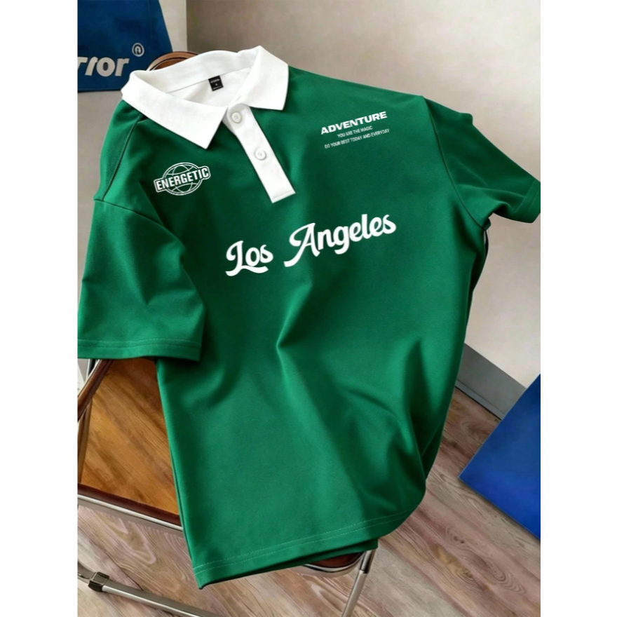 KAOS POLO LOS ANGELES Big Size (S - 6XL)Jumbo Polo polos kombinasi Polo Shirt Unisex M L XL XXL 3XL 
