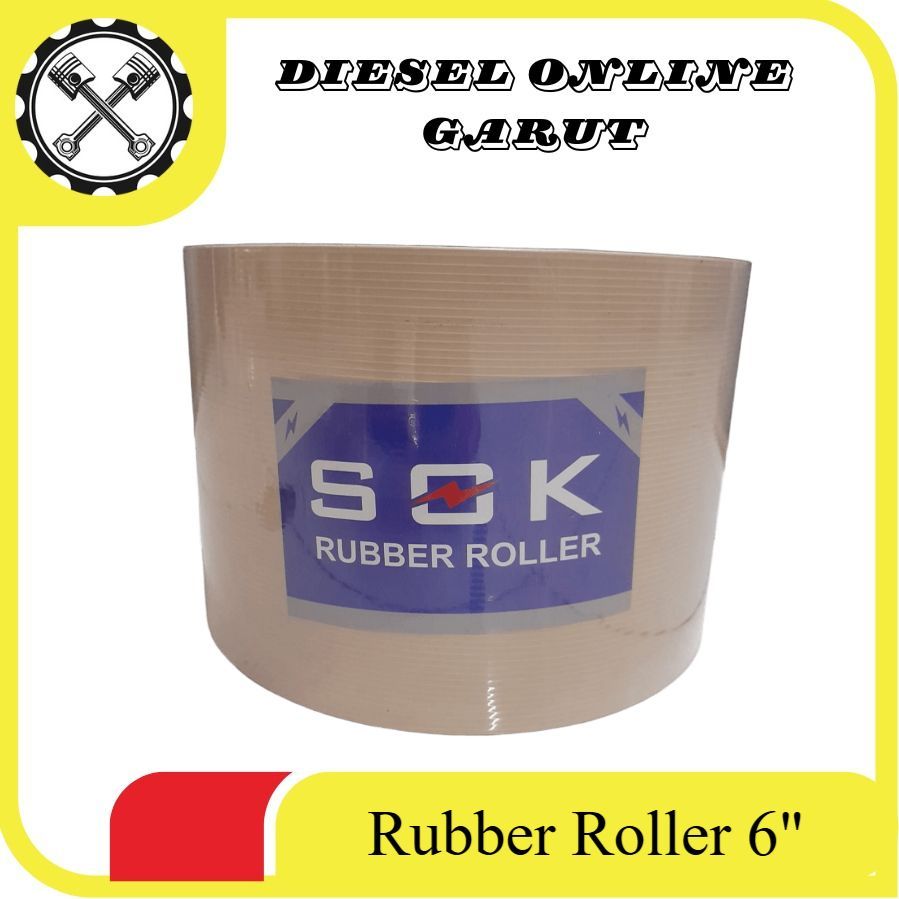 Rubber Roller Roll Pengupas Gabah Rubber Roll Huler Padi 6inch SOK