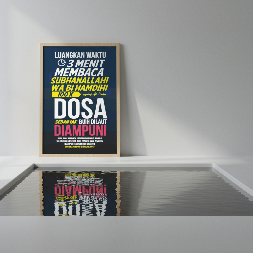 Hiasan Dinding Kayu MDF Poster Islami Motivasi Sholat Masjid - Pajangan Dinding