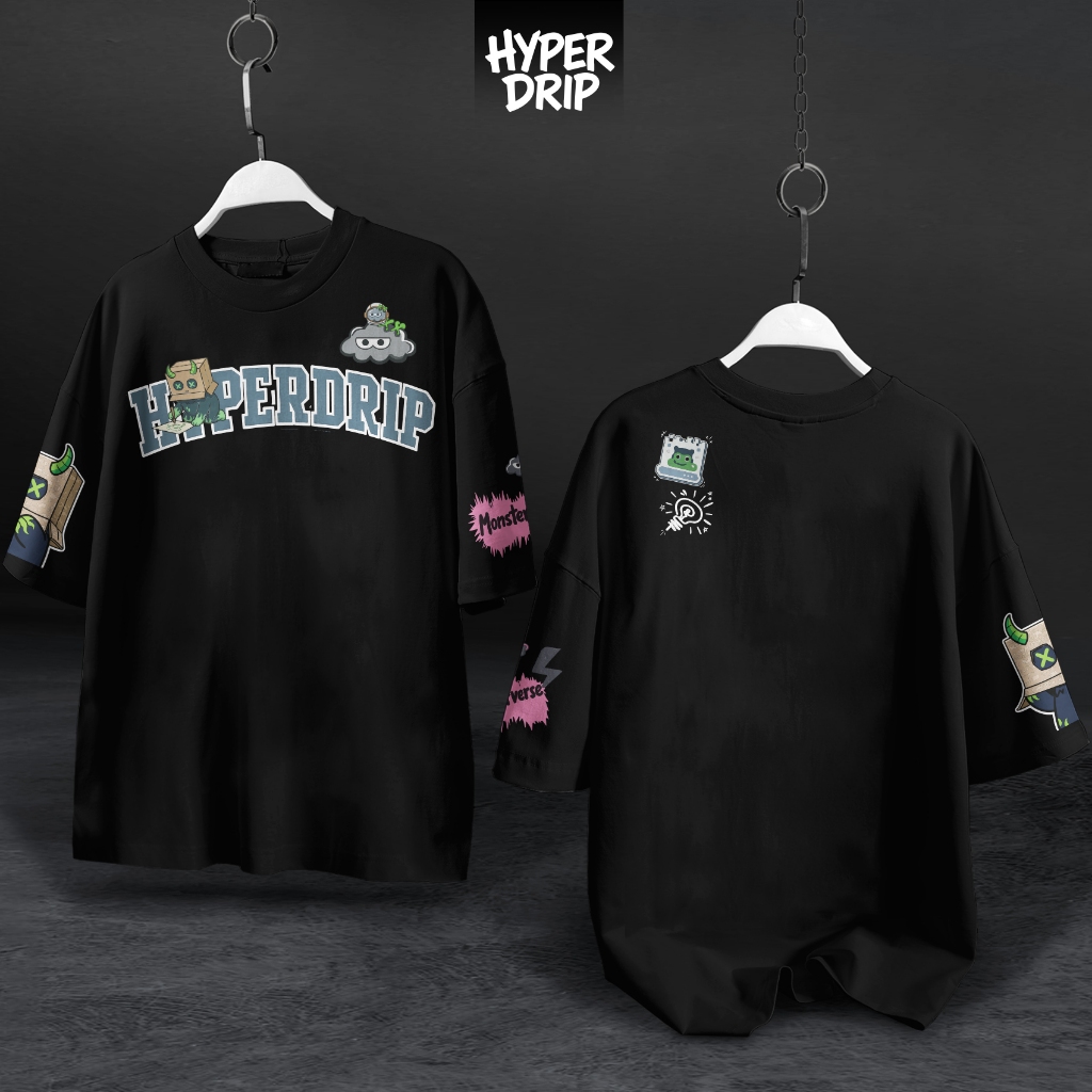 HYPERDRIP - OVERSIZE T-Shirt " MONSTERVERSE " | Kaos Oversize Unisex | Cotton Combed 20s Tebal | Baj
