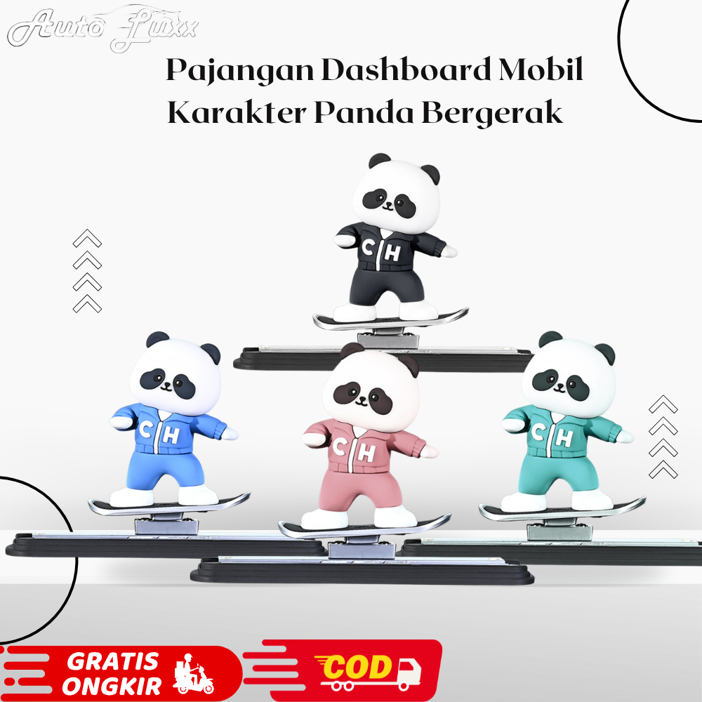 Pajangan Mobil Dashboard Bergerak Mewah Model Panda Lucu