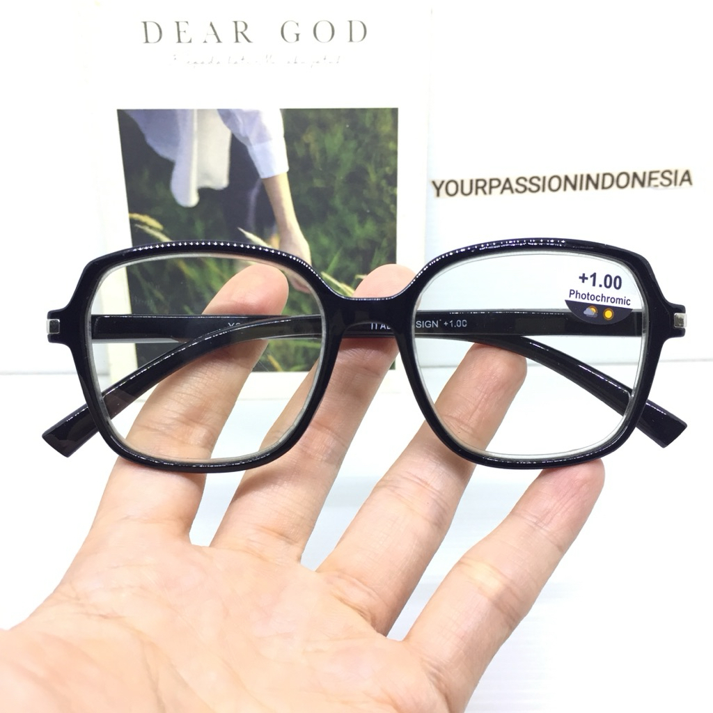 YS188 Kacamata Baca Lensa Photocromic +1.00 sd +3.00 Kacamata Baca Cowok Cewek Lensa Photocromic
