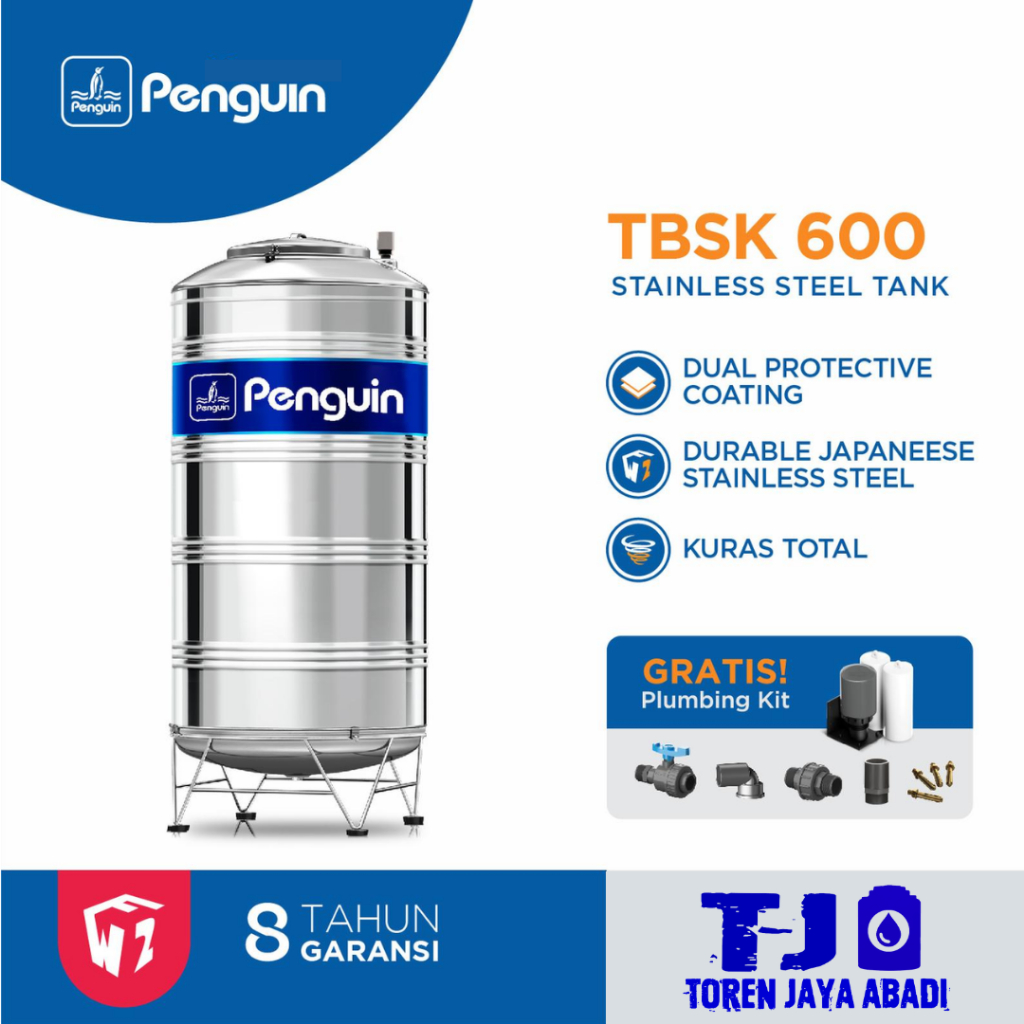 Tandon / Toren / Tangki Air Stainless Penguin TBSK 600 - 600 Liter