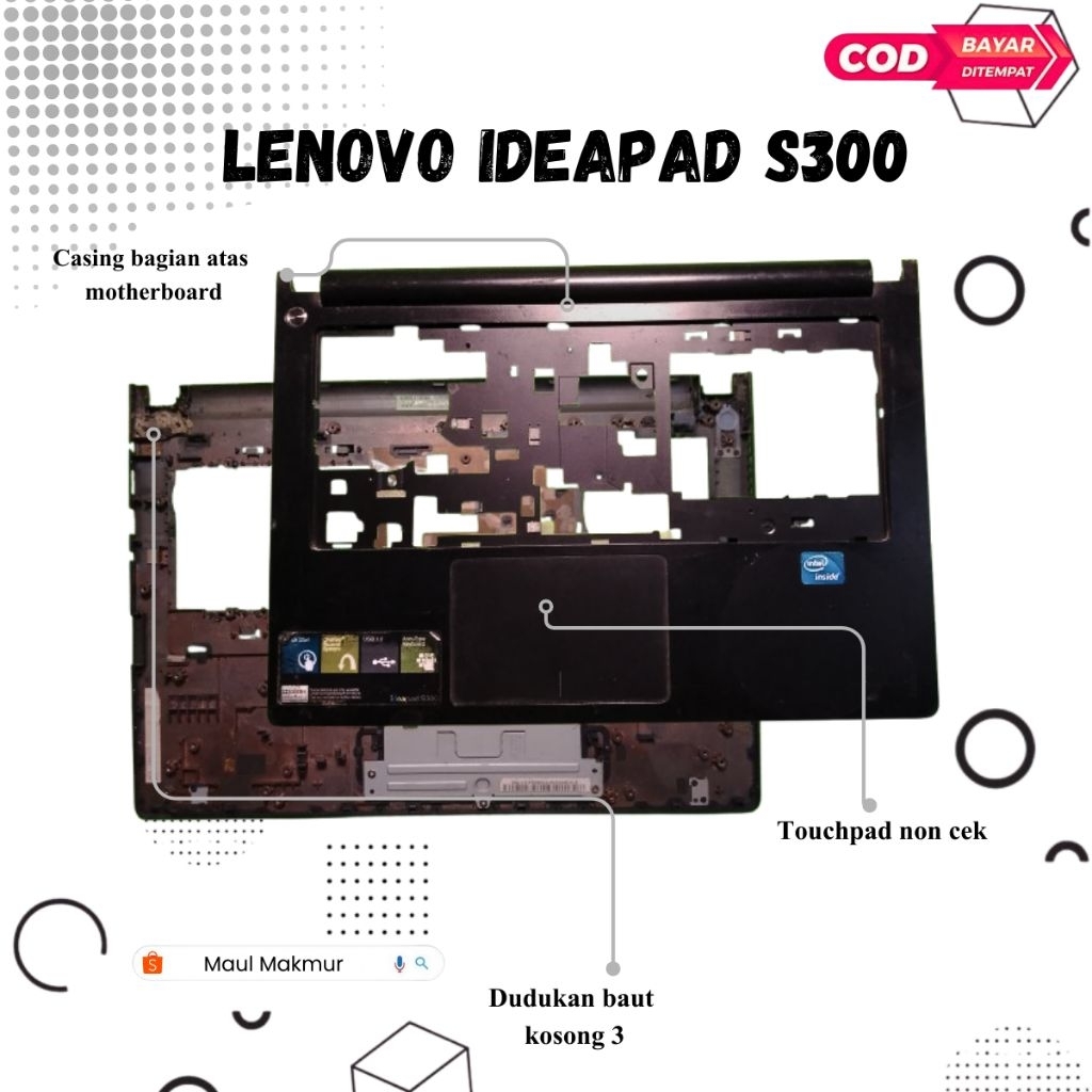 Minusan Casing Bawah Laptop Lenovo Ideapad S300| Case c Bagian atas Motherboard Laptop