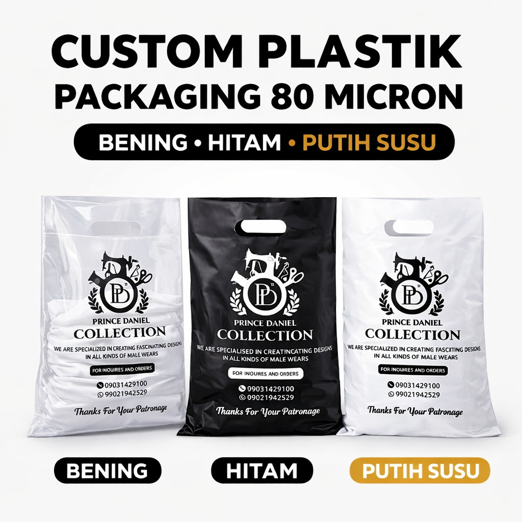 Plastik Packaging Olshop Custom Sablon | Kemasan Olshop Premium | Free Design