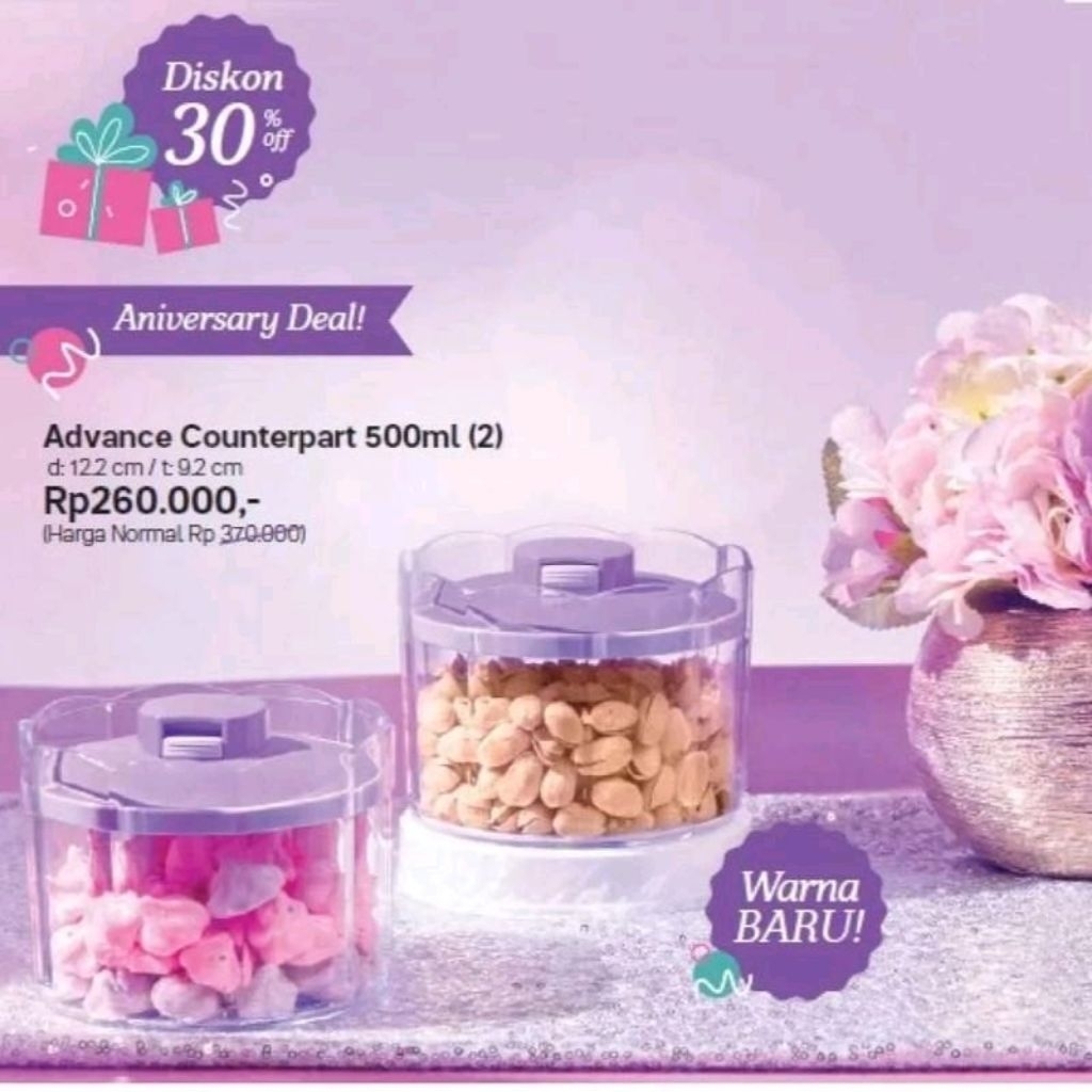 Toples Advance Counterpart 500ml Tupperware Original