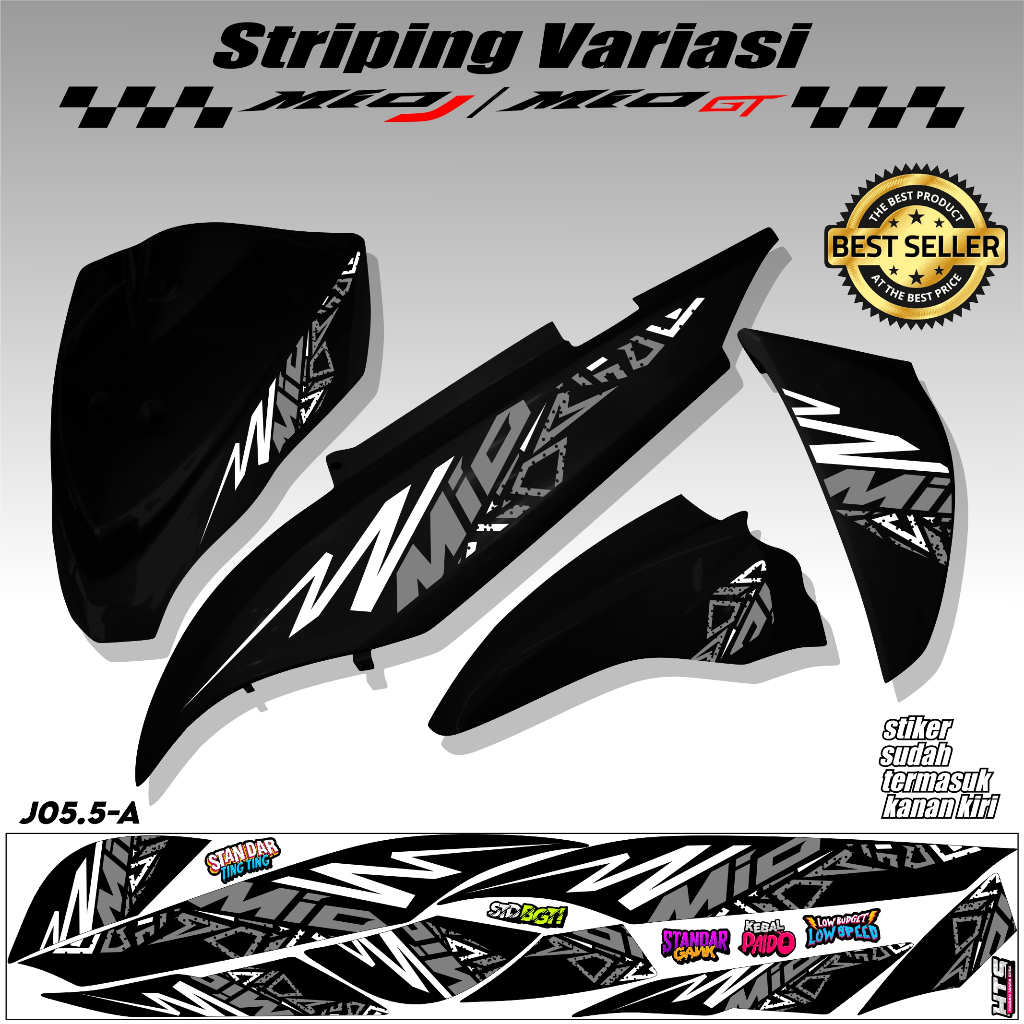 Striping Yamaha MIO J GT - Stiker Motor Mio GT 2014 Sticker Mio GT List Variasi MIO GT Motif Simpel 
