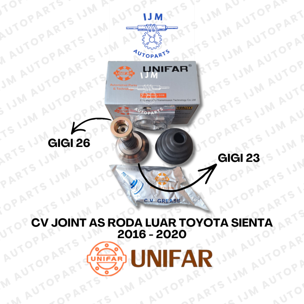 CV Joint As Roda Luar Toyota Sienta 2016 - 2020 Matic Unifar