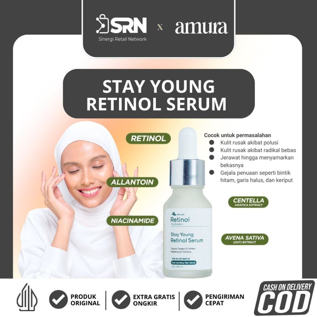 Amura Skincare Retinol Serum Pemutih Wajah Menghilangkan Flek Hitam Official