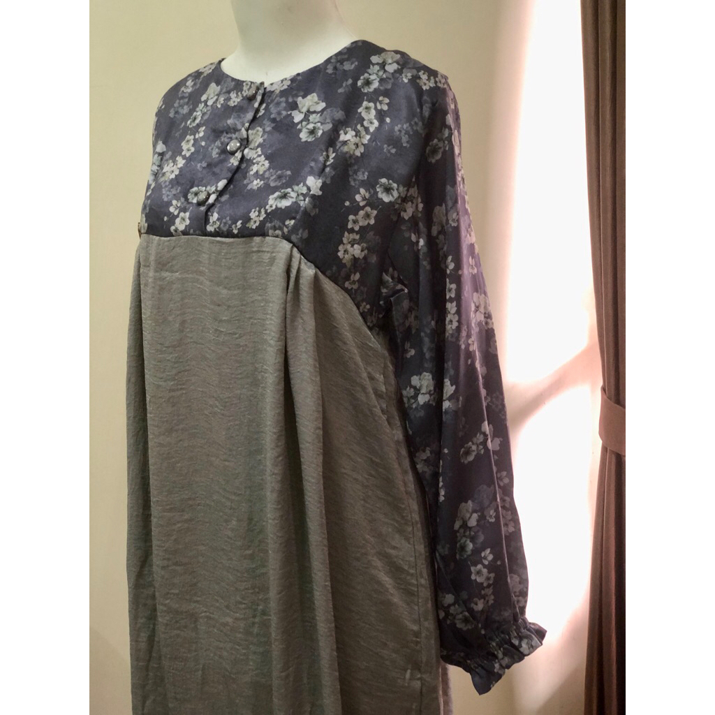 [MASOOMA] GAMIS DRESS PANJANG SILK ARMANI MOTIF PREMIUM | ABAYA ARMANI