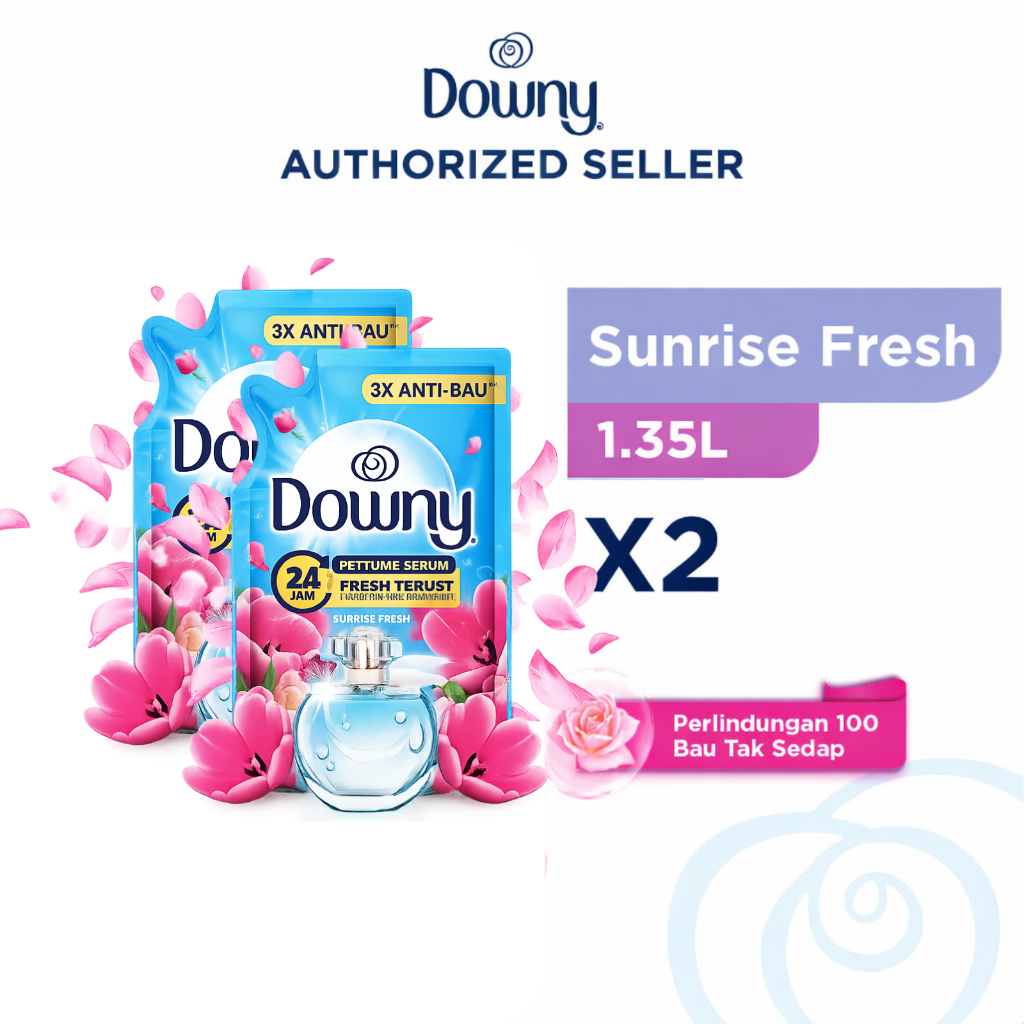 Downy Sunrise Fresh Pewangi Pelembut Pakaian Refill 1.35L - Isi 2