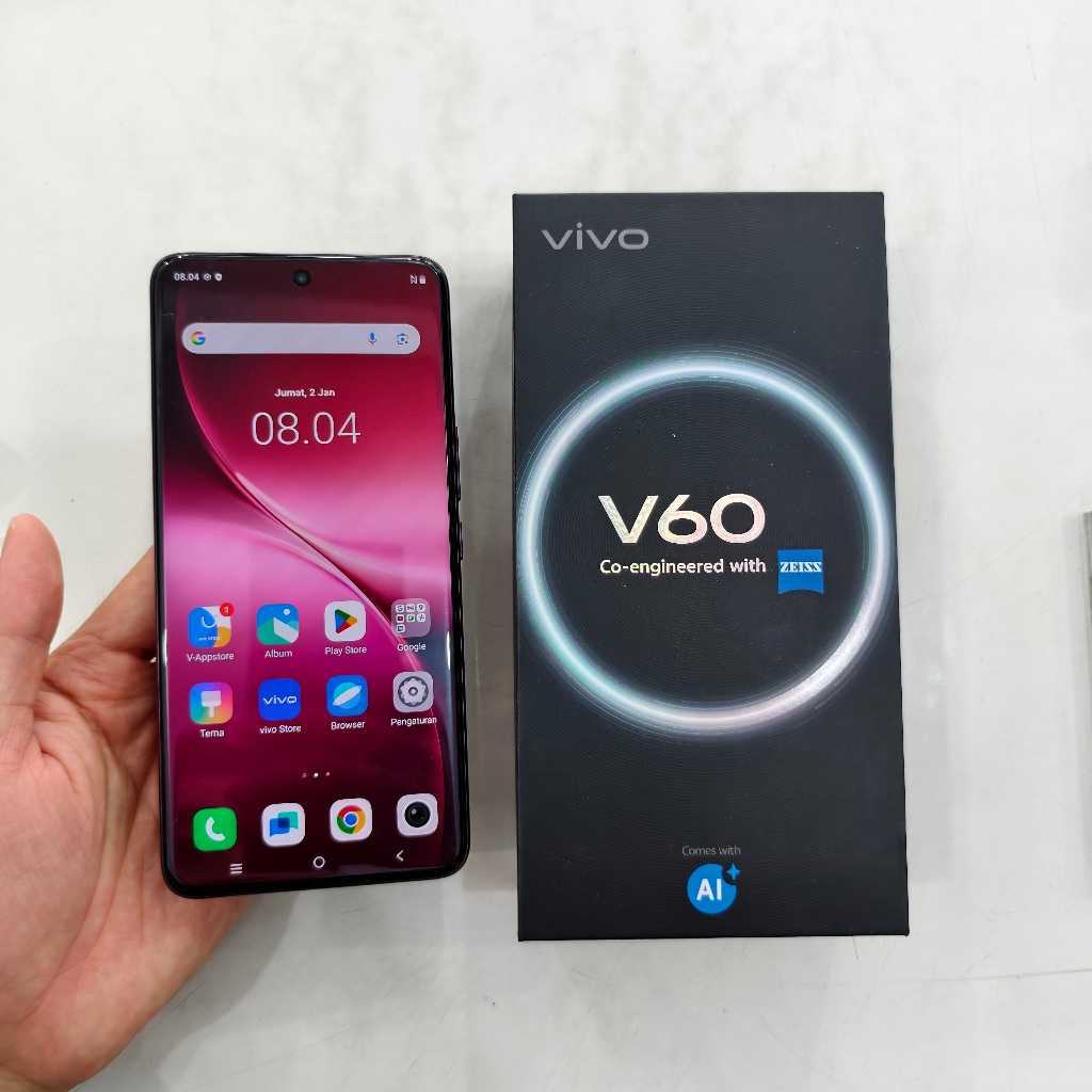 SECOND Vivo V60 5G 16GB RAM 8/256 8GB + 8GB Extend RAM 256GB NFC 2025 RESMI