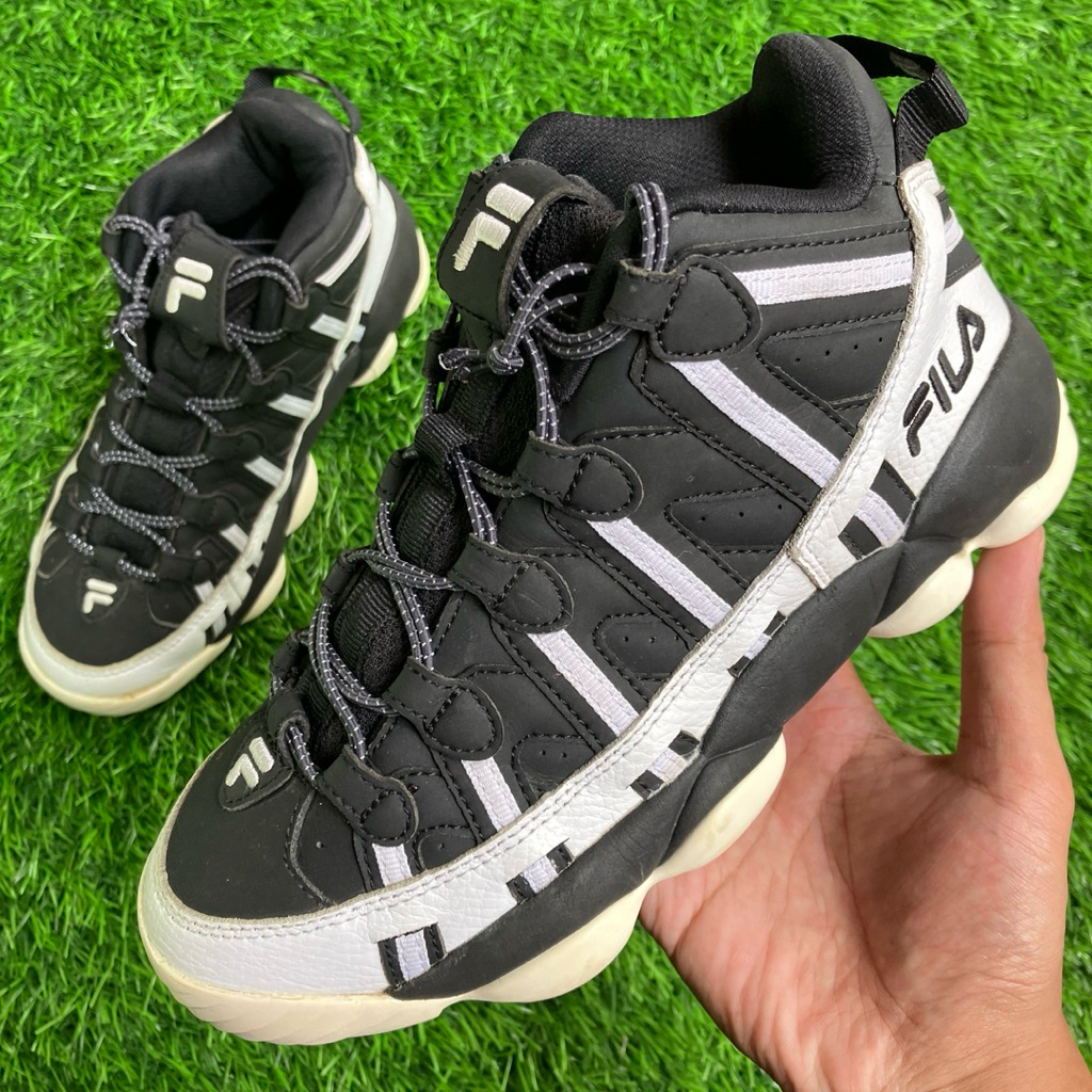 FILA Spaghetti 95 Black White Basket Shoes size 36,5