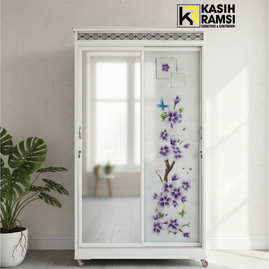LEMARI SLIDING ALUMINIUM 2 PINTU