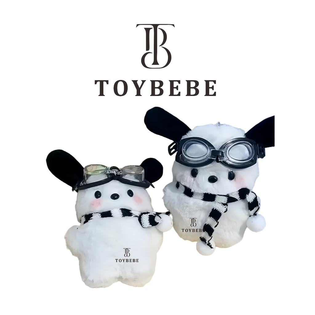 TOYBEBE [Aksesoris gratis]Gantungan Kunci Boneka Puppy Syal Samoyed Lembut/Gantungan Kunci Boneka/Ga