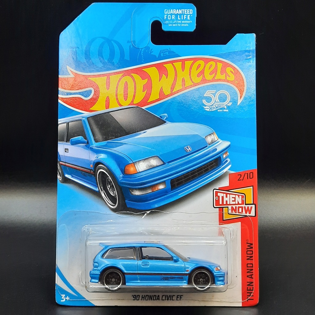 Hot Wheels 90 Honda Civic EF Biru Kmart Card Kerut