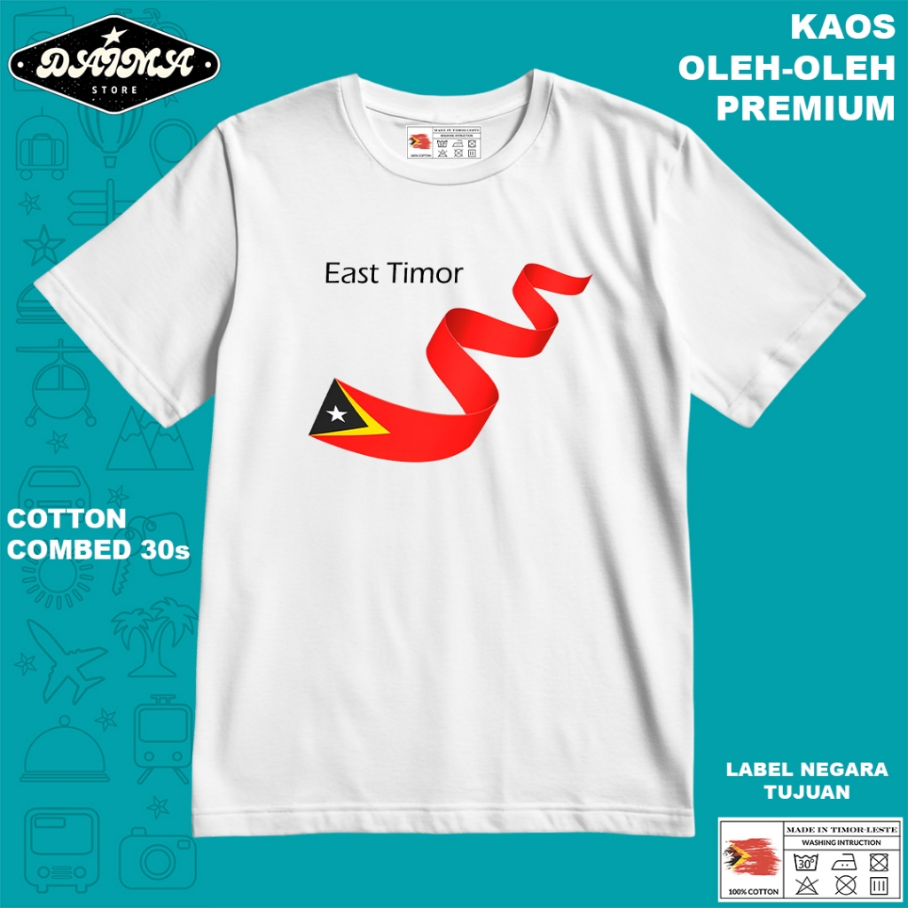 KAOS OLEH OLEH TIMOR LESTE 2 PAKAI TAG LABEL TIMOR LESTE ASLI BAJU SOUVENIR PREMIUM GIFT