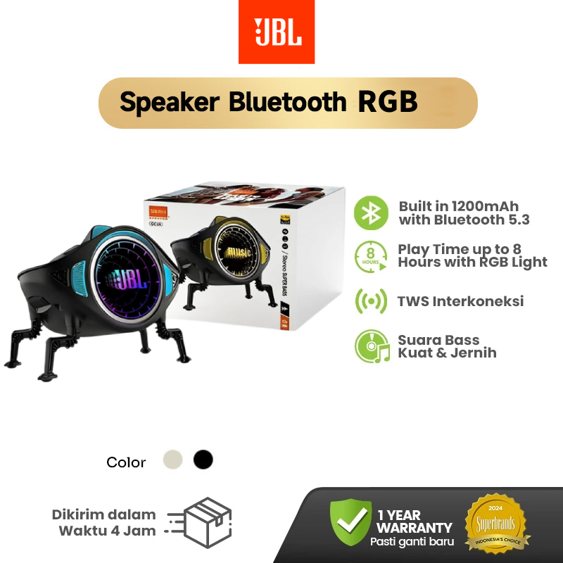 JBL Speaker Bluetooth Mini Speaker Portable Wireless Bluetooth Handphone FM Radio RGB Bluetooth Led 