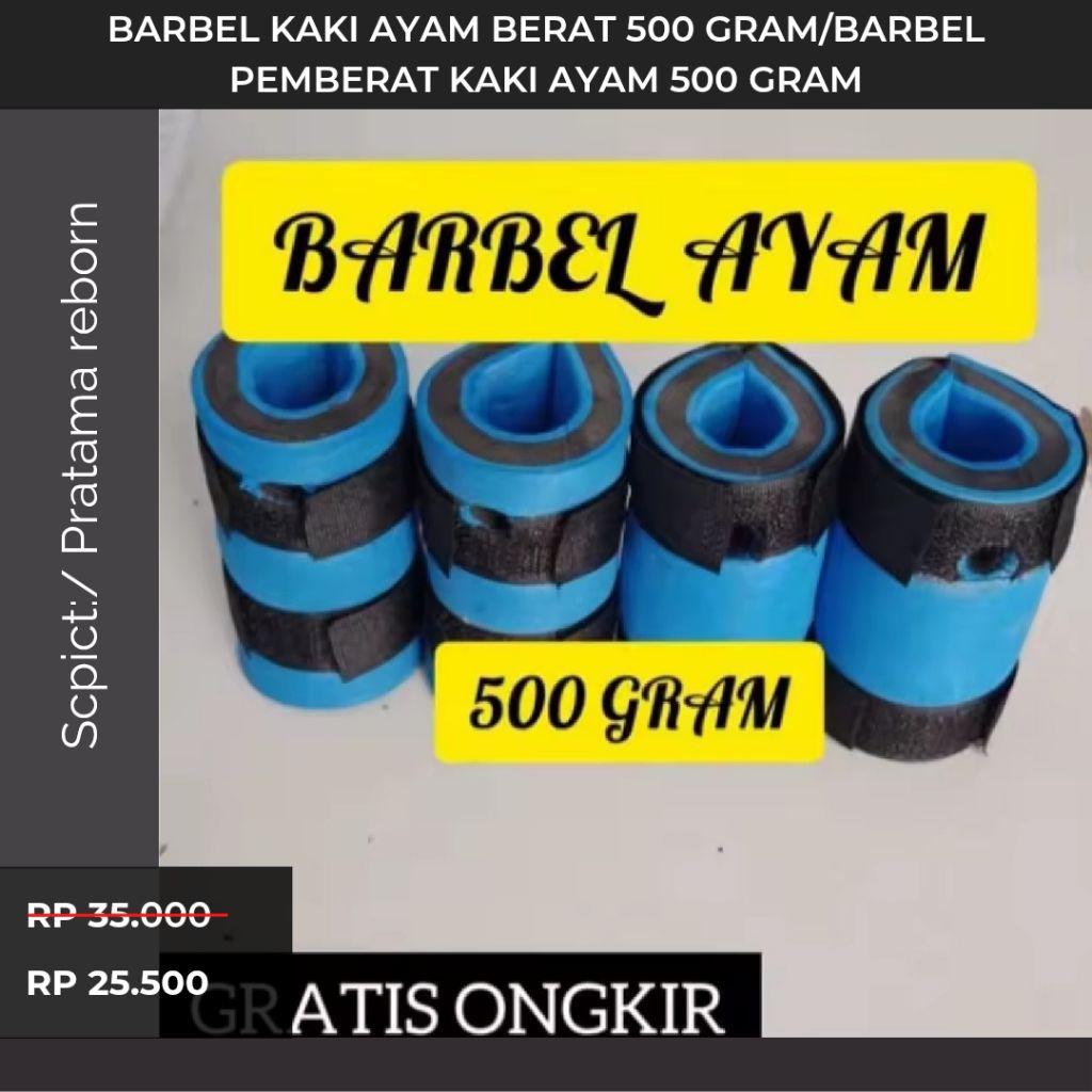 Promo  BARBEL KAKI AYAM BERAT 500 GRAM/BARBEL PEMBERAT KAKI AYAM 500 GRAM