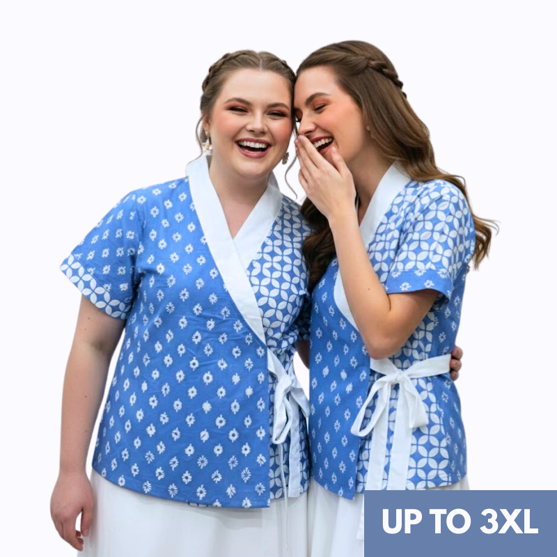 Blouse Batik Wanita - Atasan Batik - Bhatara Batik Misaki - Baju Batik Kimono Modern Lengan Pendek