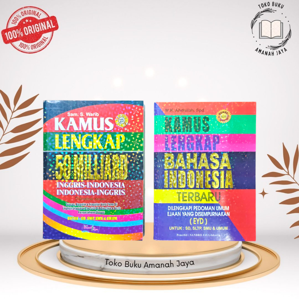 Paket 2 Buku Kamus Ukuran Besar Bahasa Indonesia dan Kamus Bahasa Inggris Untuk Anak SD-SMA