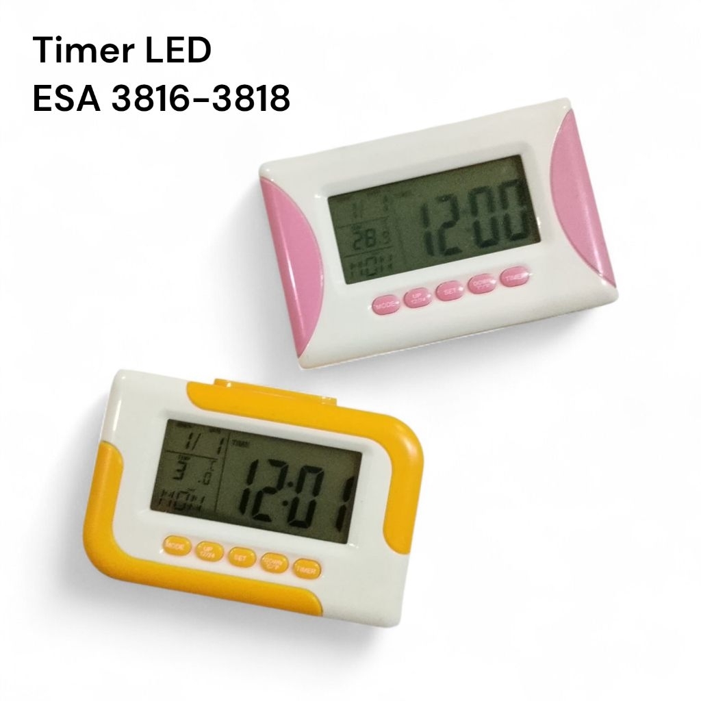 Jam Meja Digital LCD Aesthetic - Jam Weker Alarm Musik & Thermometer Suhu - Digital Timer Masak