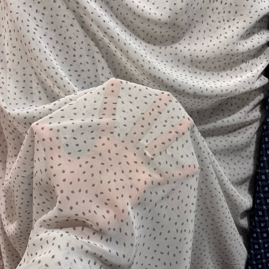 Kain Ceruty Babydoll Motif Bunga & Polkadot - Bahan Sifon Ceruti Premium Meteran