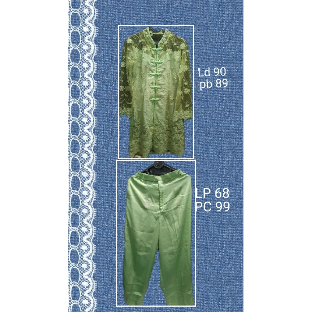 Setelan Kebaya Modern Wanita Brokat – Atasan Tile Bordir + Celana Panjang | Elegant & Anggun