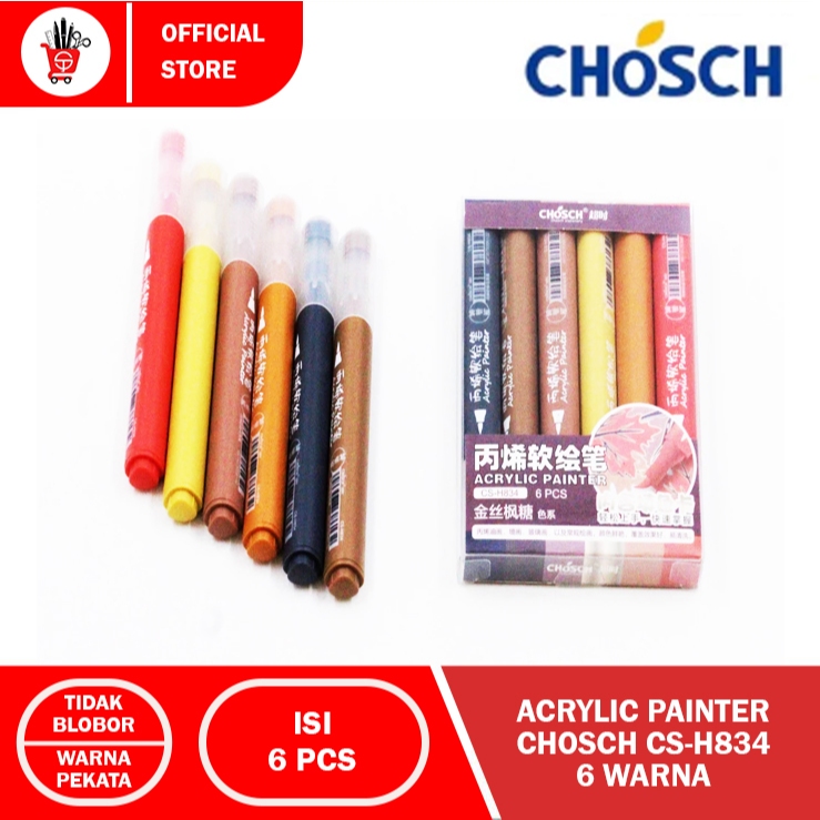 ACRYLIC PAINTER | CAT ACRYLIC | ACRYLIC COLOR CHOSCH 6 WARNA (1SET)