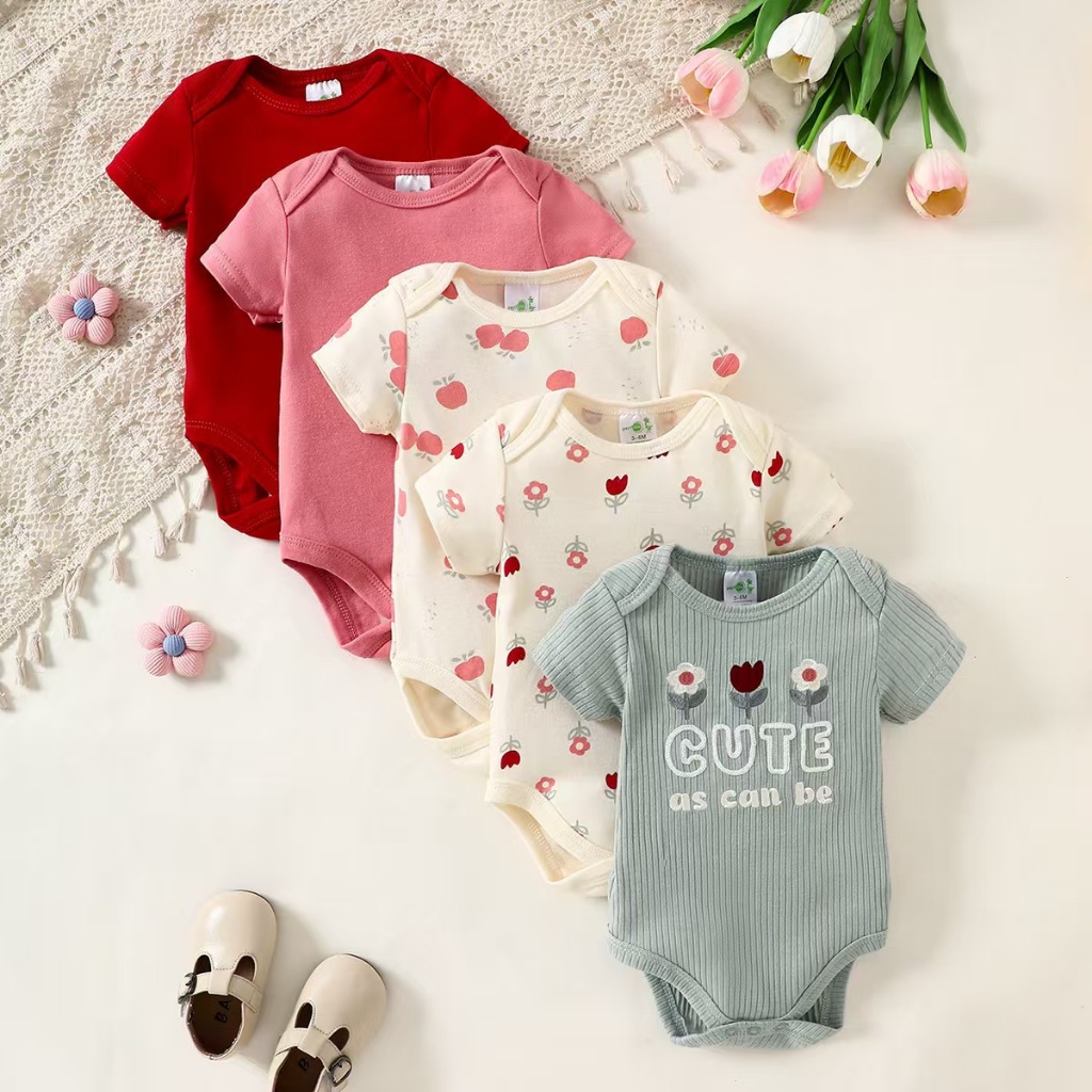 RBKI Jumpsuit Jumper Bodysuit Bayi Newborn / Set Baju Bayi Baru Lahir Newborn Bahan Halus Lembut